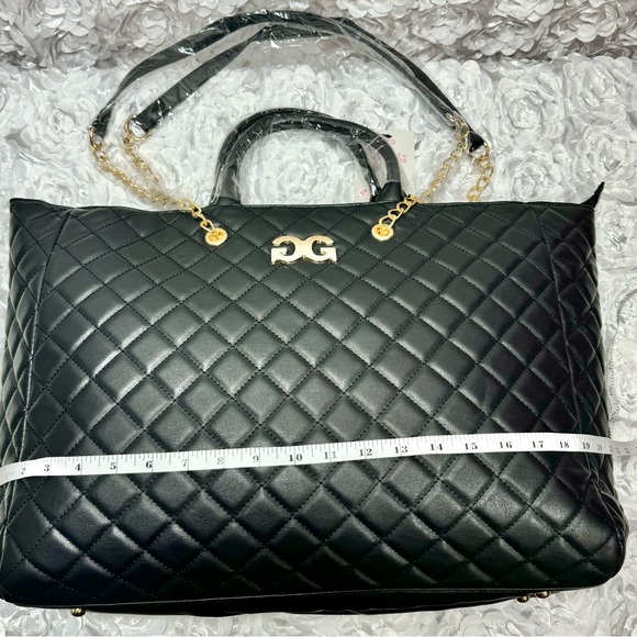 NWT Gilda Paris Large Quilted Tote Black Bag "G" Logo Quilted Tote MSRP $199 - Picture 6 of 10